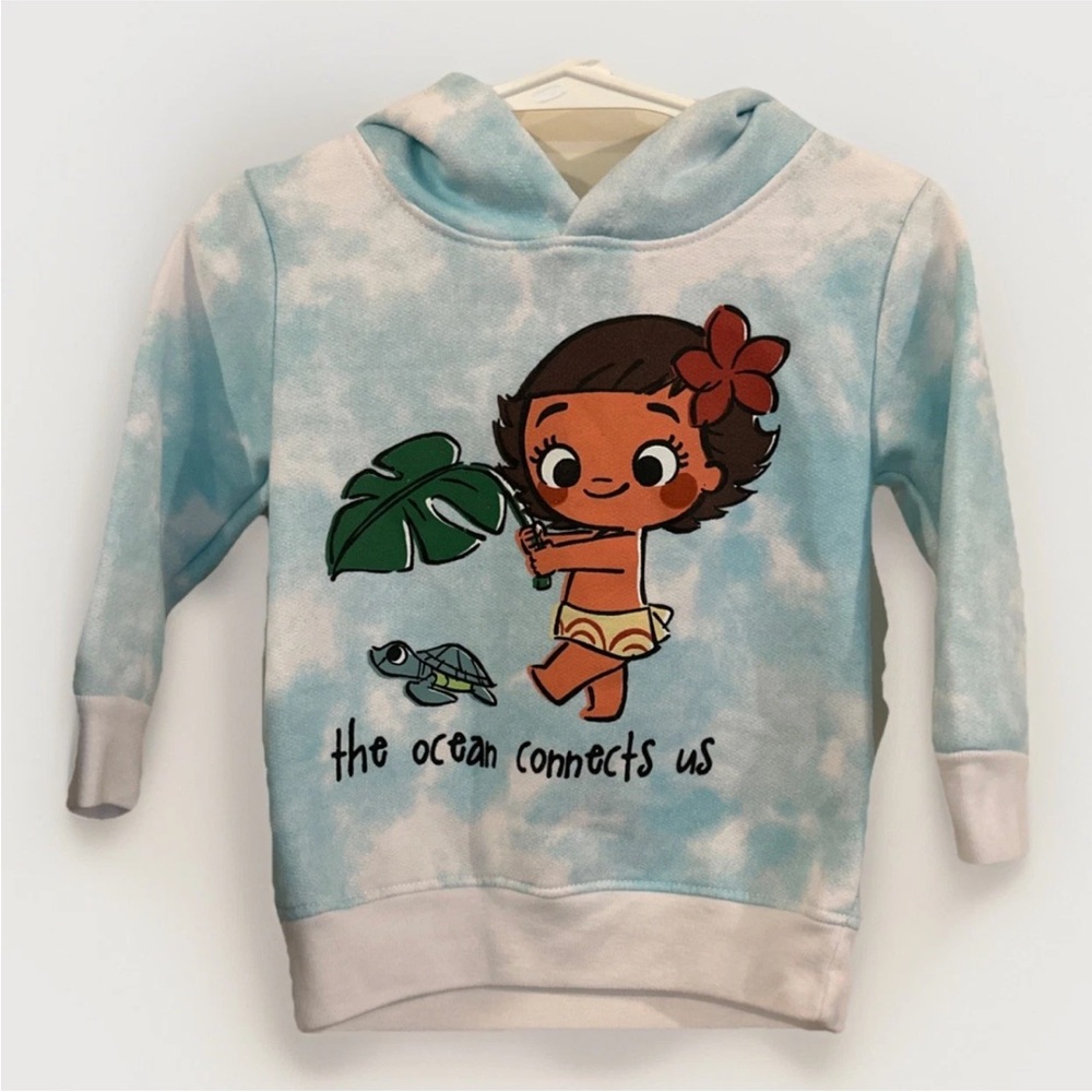 Disney Princess 🌸 Moana Light Blue Ocean-Themed Hoodie 2T